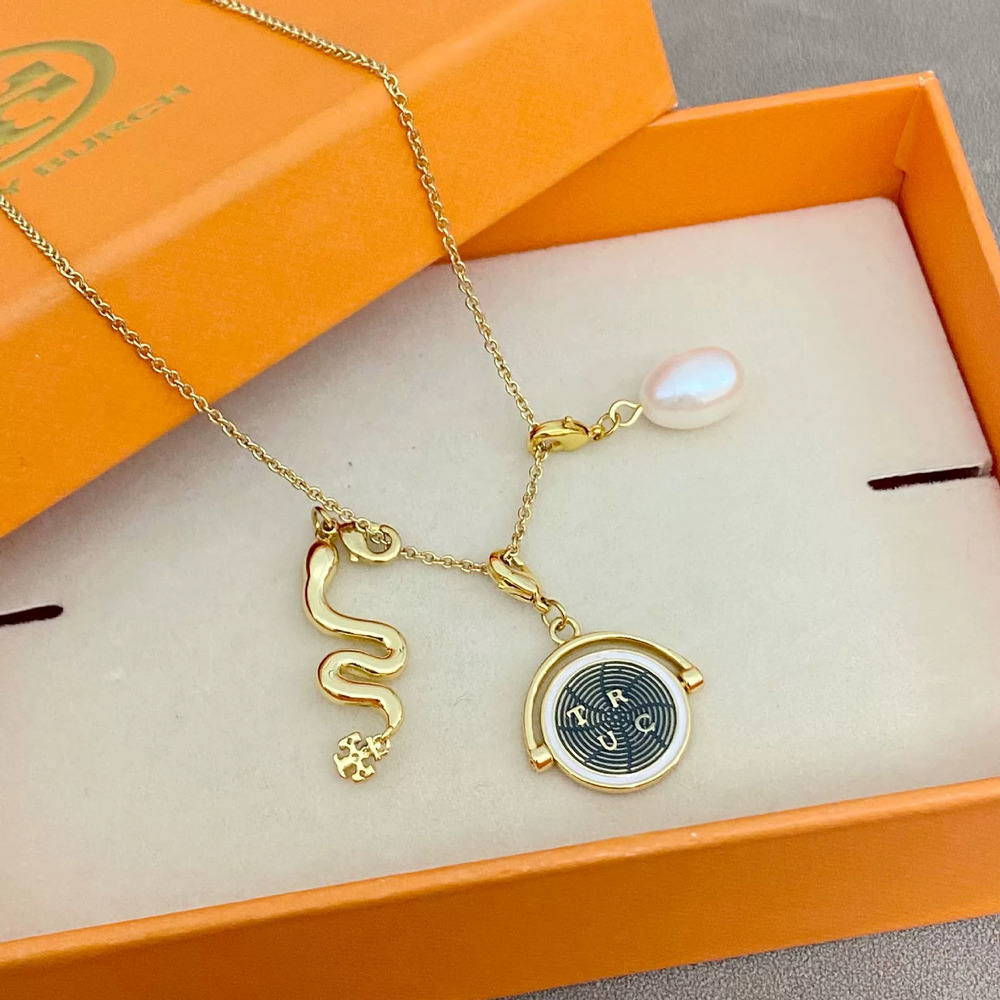 Tory Burch Snake Year Freshwater Pearl Reversible Detachable Multi Pendant
